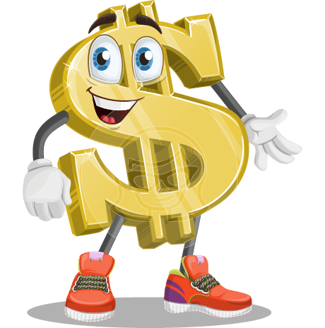 Dollar Sign Cartoon Vector Character AKA Dollarman Bucks
